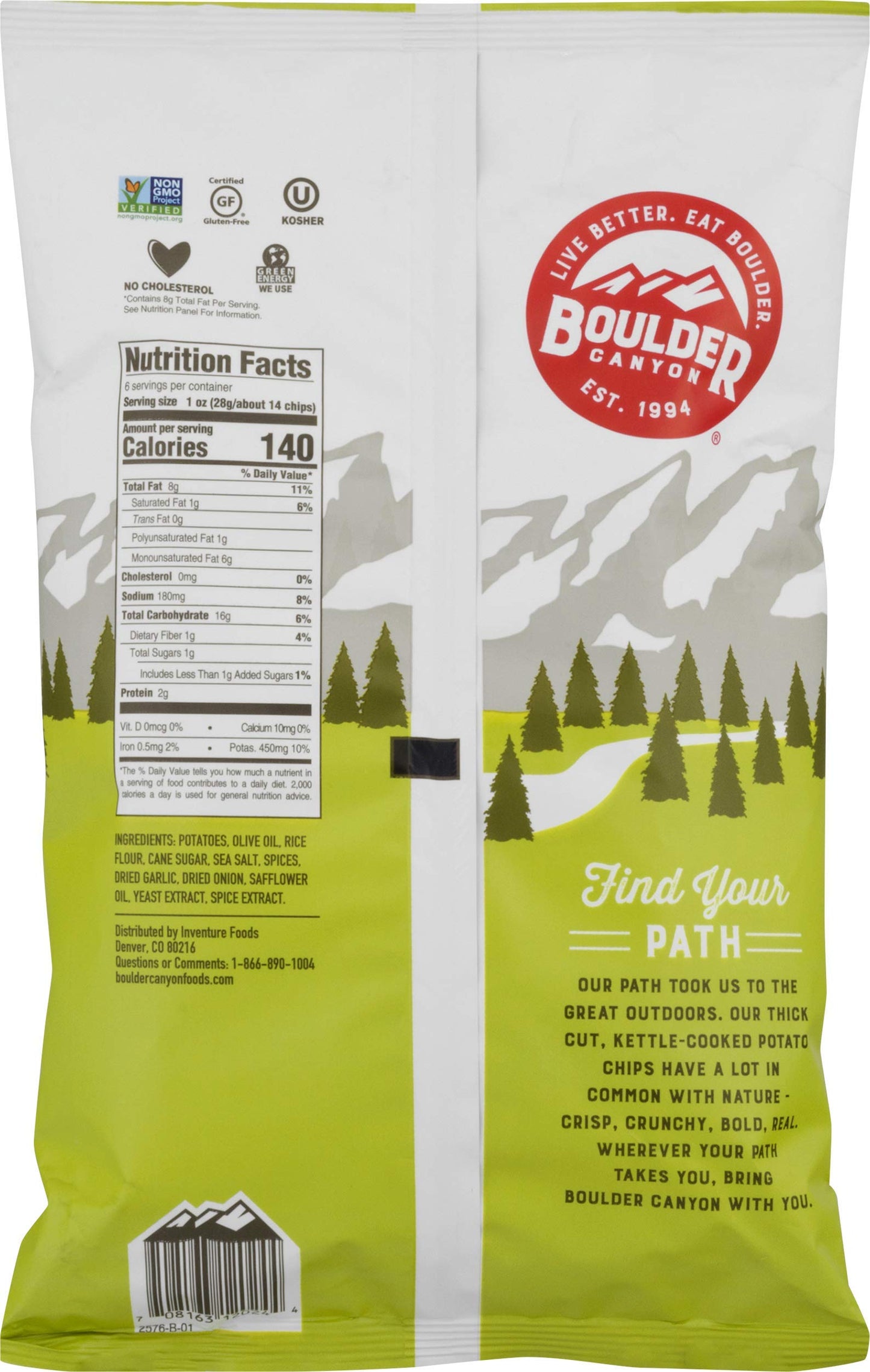 Boulder Canyon Natural Foods Canyon Cut Kettle Cooked Potato Chips Sea Salt And Cracked Pepper -- 6 Oz