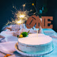 Arthsdite Football One Cake Topper For Baby First Birthday Party Cake Decoration, 1St Birthday Photo Booth Props, Football Sign Cake Flag - Brown Glitter