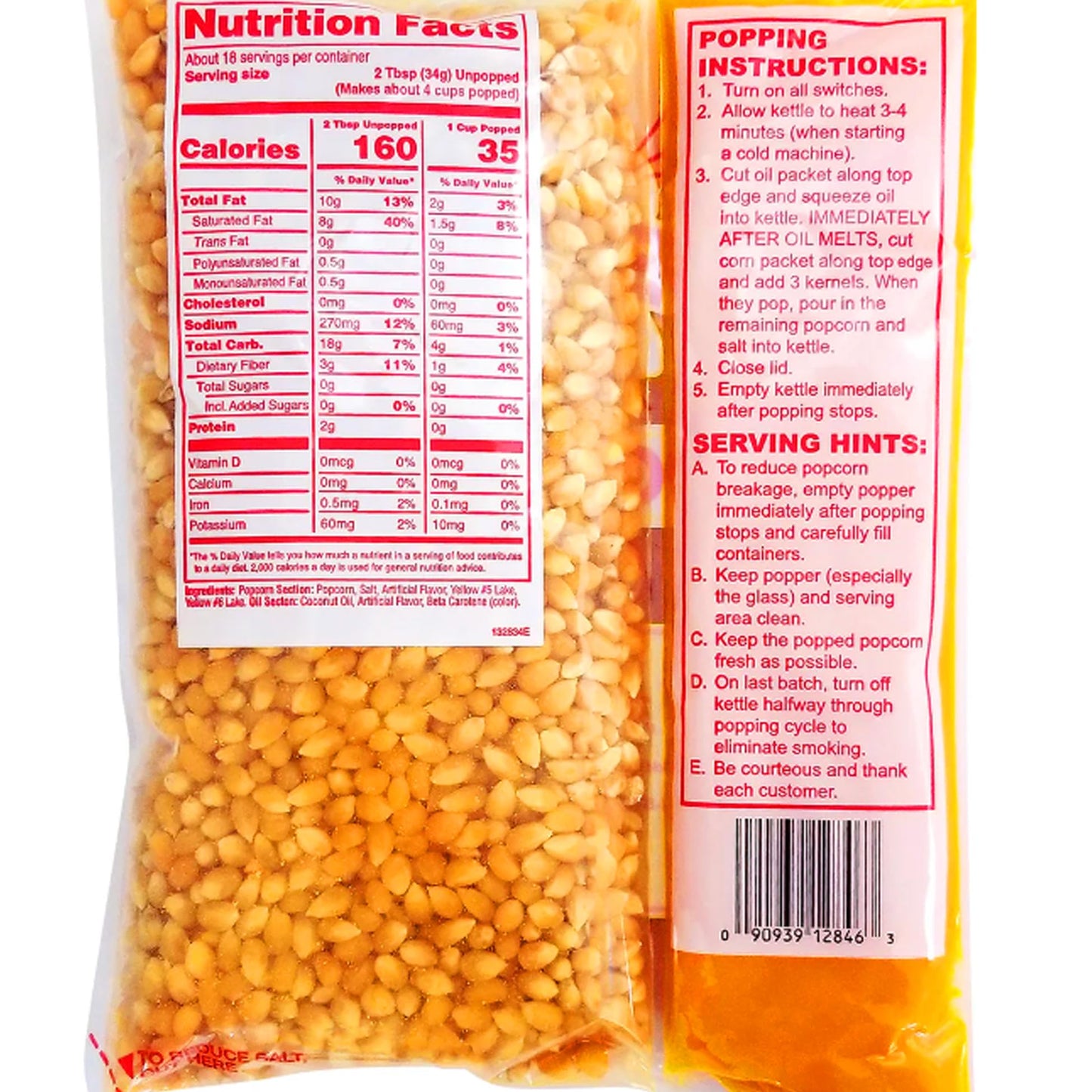 Generic Mega-pop Popcorn Kit - 22 Oz. - 10 Pack - Perfect for Movie Nights
