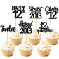 24PCS Black 12th Birthday Cupcake Toppers Twelve Happy 12th Official Teenager Straight Outta 2013 Cupcake Picks Cheers to 12 Len