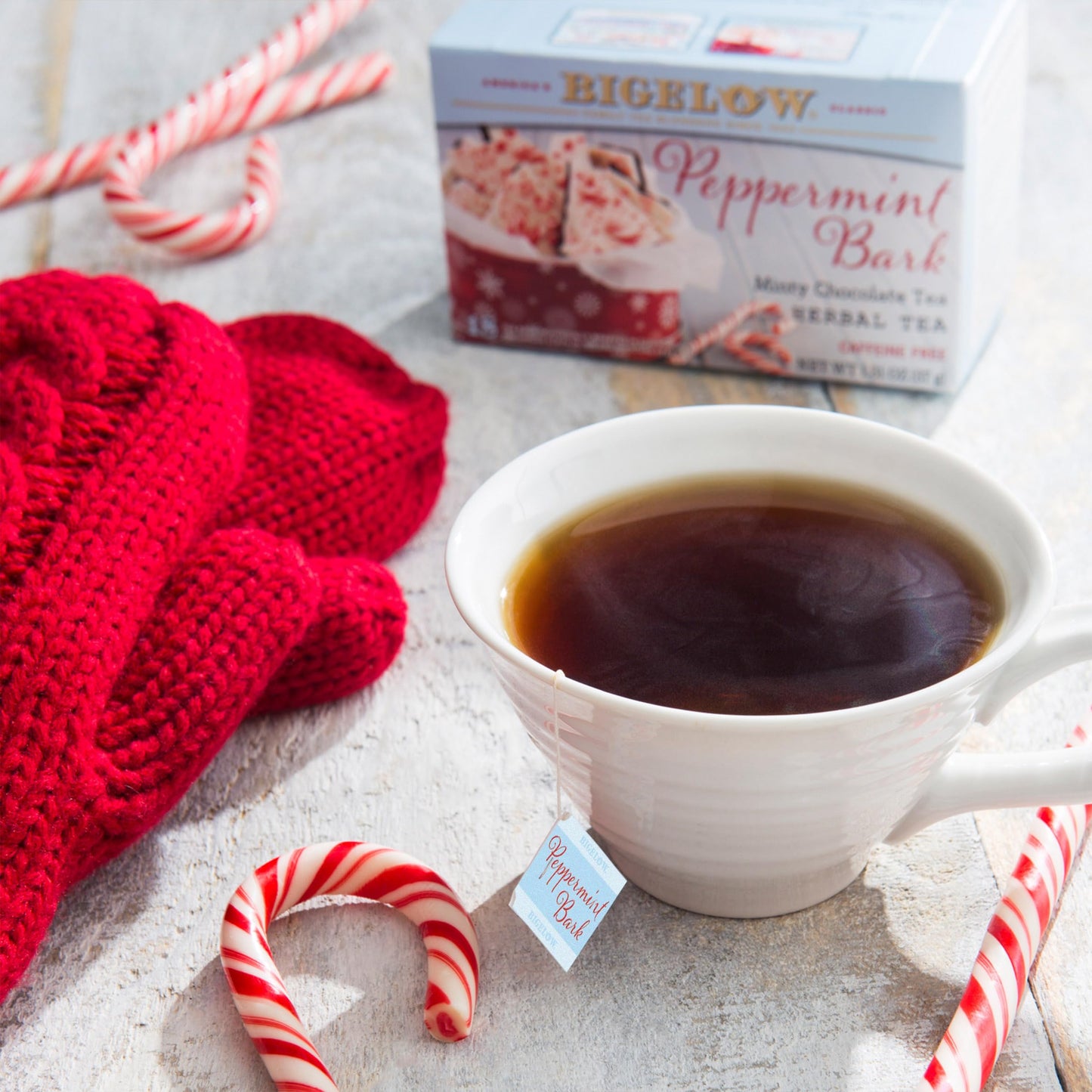 Bigelow Tea Peppermint Bark Herbal Tea, Caffeine Free, 108 Tea Bags, Pack of 6