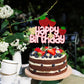 1 Pack Happy Birthday Cake Topper Glitter Strawberry Cake Pick For Fruit Theme Baby Shower Kids Birthday Party Strawberry Fruit