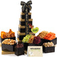 Nut Cravings Gourmet Collection - Sympathy Tower Gift Basket, Nuts & Dried Fruits With Sympathy Ribbon + Greeting Card (12 Assor