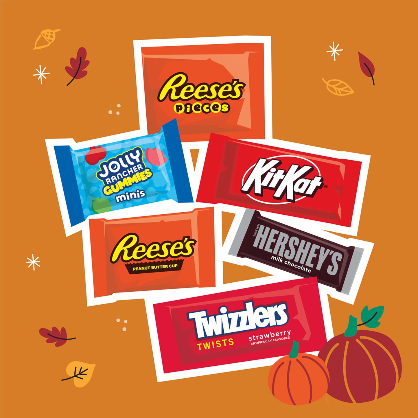 HERSHEYS Assorted Flavored, Halloween Candy Bulk Bag, 34.09 oz (70 Pieces)