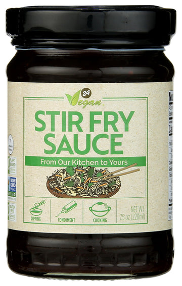 24Vegan Stir Fry Sauce - Vegan - All Natural - Non GMO - No MSG - 7.5oz - Stir Fry and Dipping Sauce