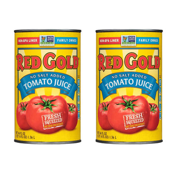 Red Gold Fresh Tomato Juice, No Salt Added, Kosher and Gluten Free, 46 Ounce Can, 2-Pack