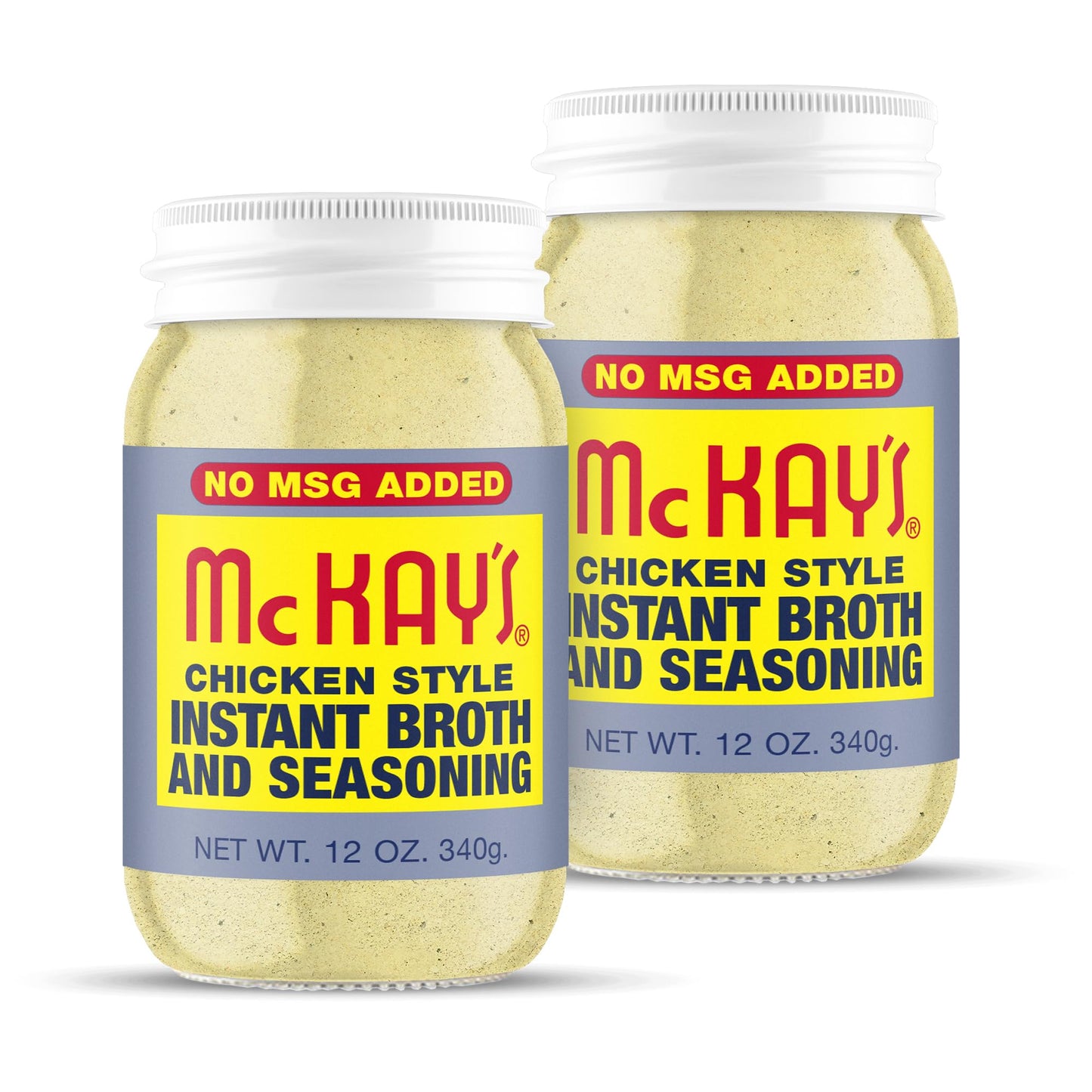 McKays Chicken Flavored Powdered Soup Seasoning, Gluten Free Instant Broth, Bullion Cubes Substitute, Est. 1945 (2 Pack, No MSG