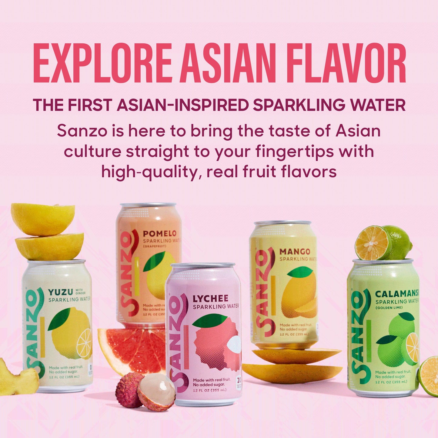 Sanzo Flavored Sparkling Water - Mango (Alphonso), 12-Pack - Carbonated Drink Made With Real Fruit & Sugar-Free - Non-Gmo, Glute