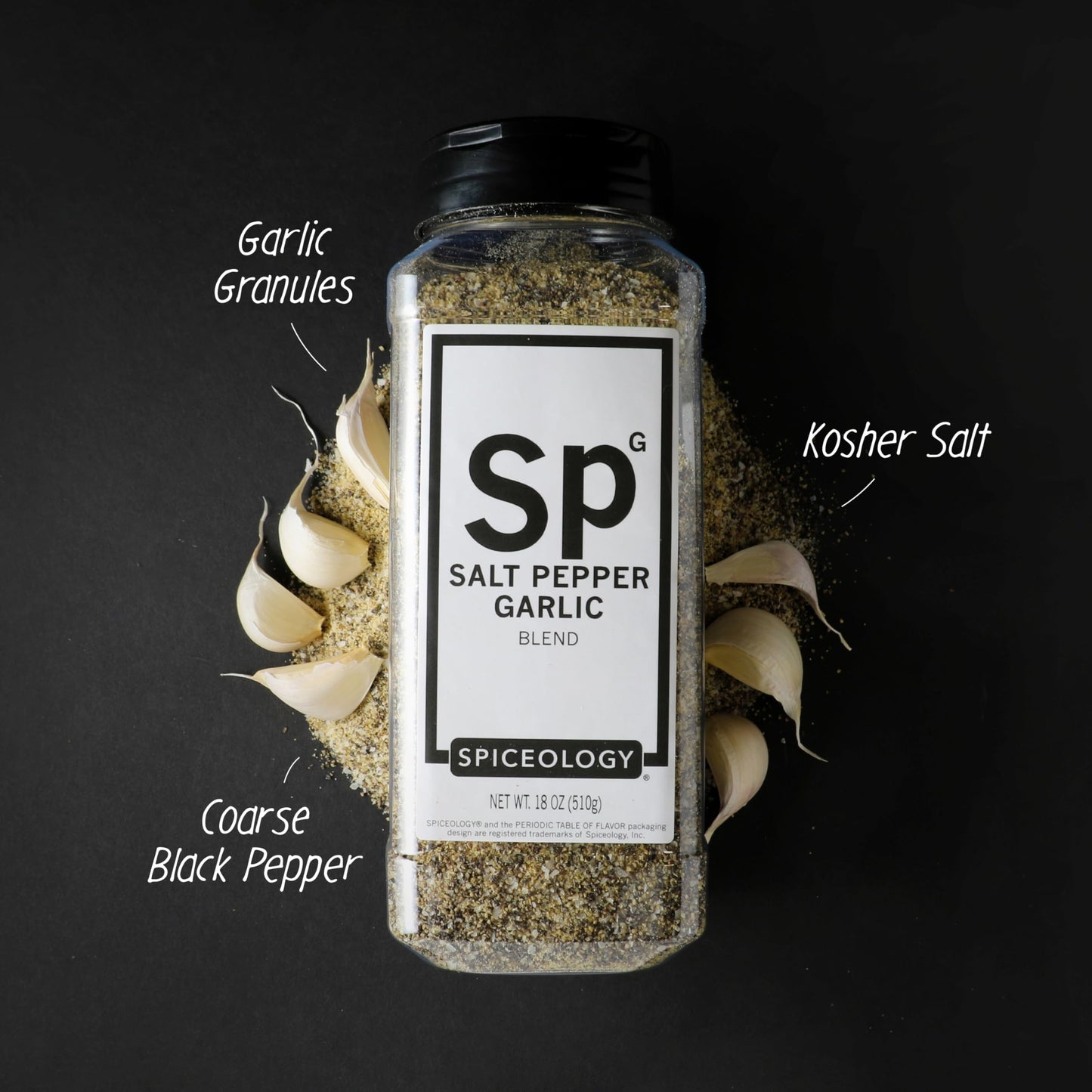 Spiceology Salt Pepper Garlic Seasoning - All-Purpose Meat Rub, 18 oz