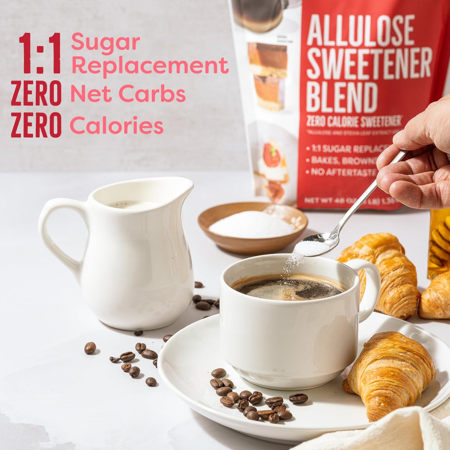 BetterBody Foods Allulose Sweetener - Zero Calorie, Non-GMO, Gluten-Free, 3 LB Bag, 1:1 Sugar Replacement for Baking and Caramelizing
