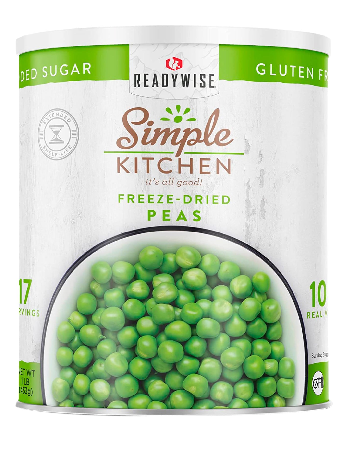 Simple Kitchen Freeze Dried Peas - 17 Servings For Family Meal Prep, Gluten Free & Dehydrated Just Add Water Canned Food, Emergency Survival Food For Camping Meals, Backpacking & Hiking, #10 Can