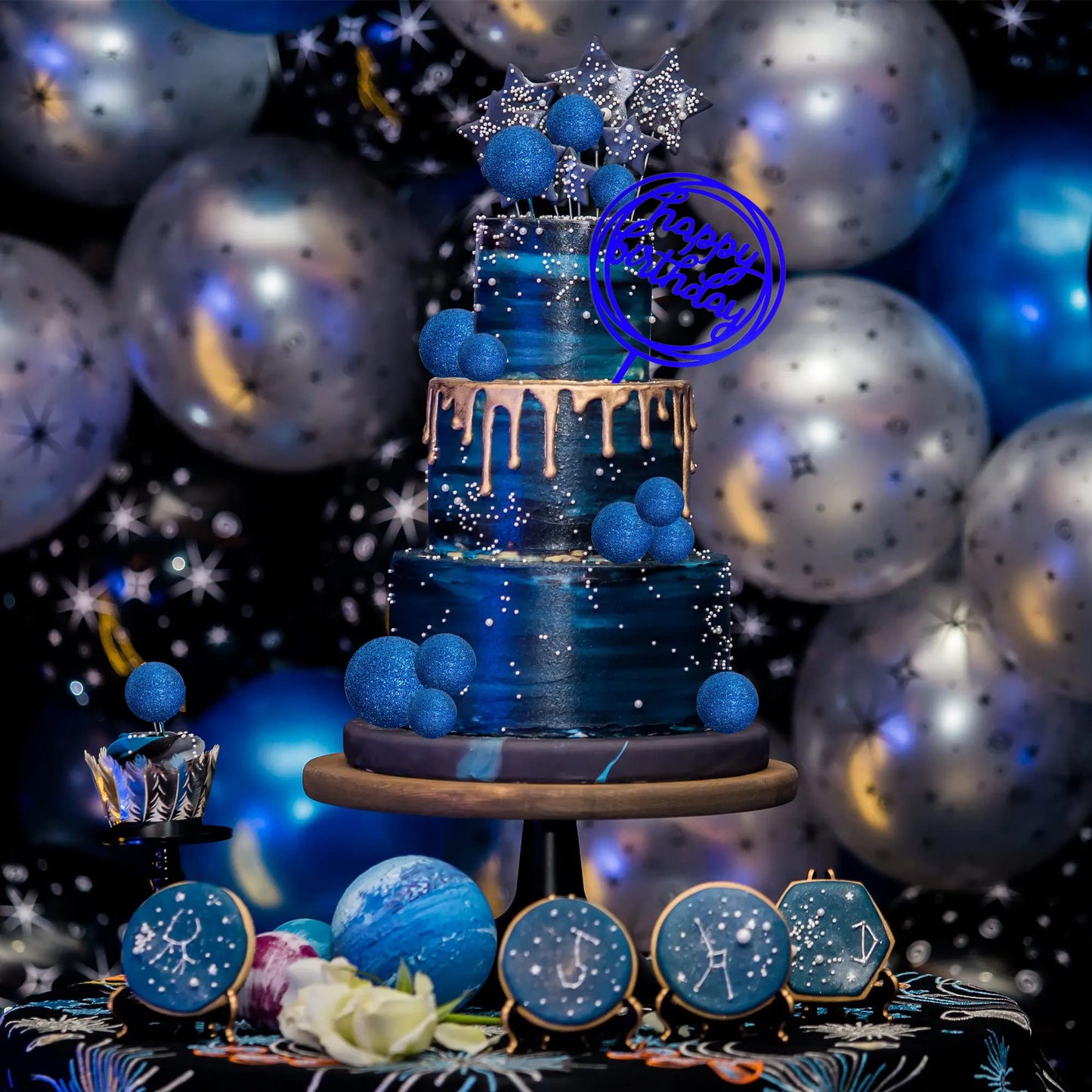 Colorful Balls Cake Topper Pearl Balls Cake Topper Happy Birthday Cake Insert Pick Diy Pile Up Insert For Wedding Birthday Party