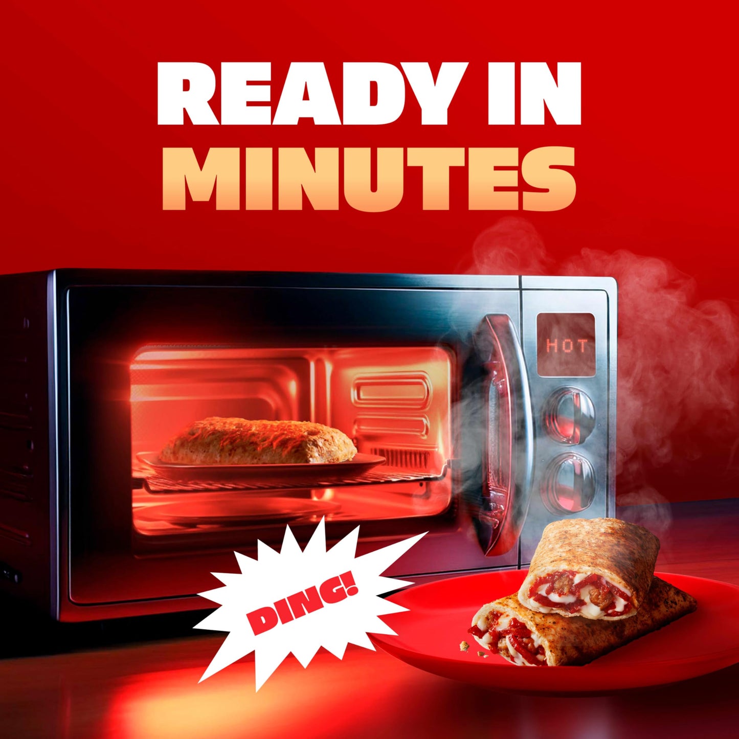 Hot Pockets Pepperoni and Sausage Pizza, Hot Pockets Frozen Sandwiches, Frozen Snacks, Air Fryer Snacks, 9g Protein, 4-Pack