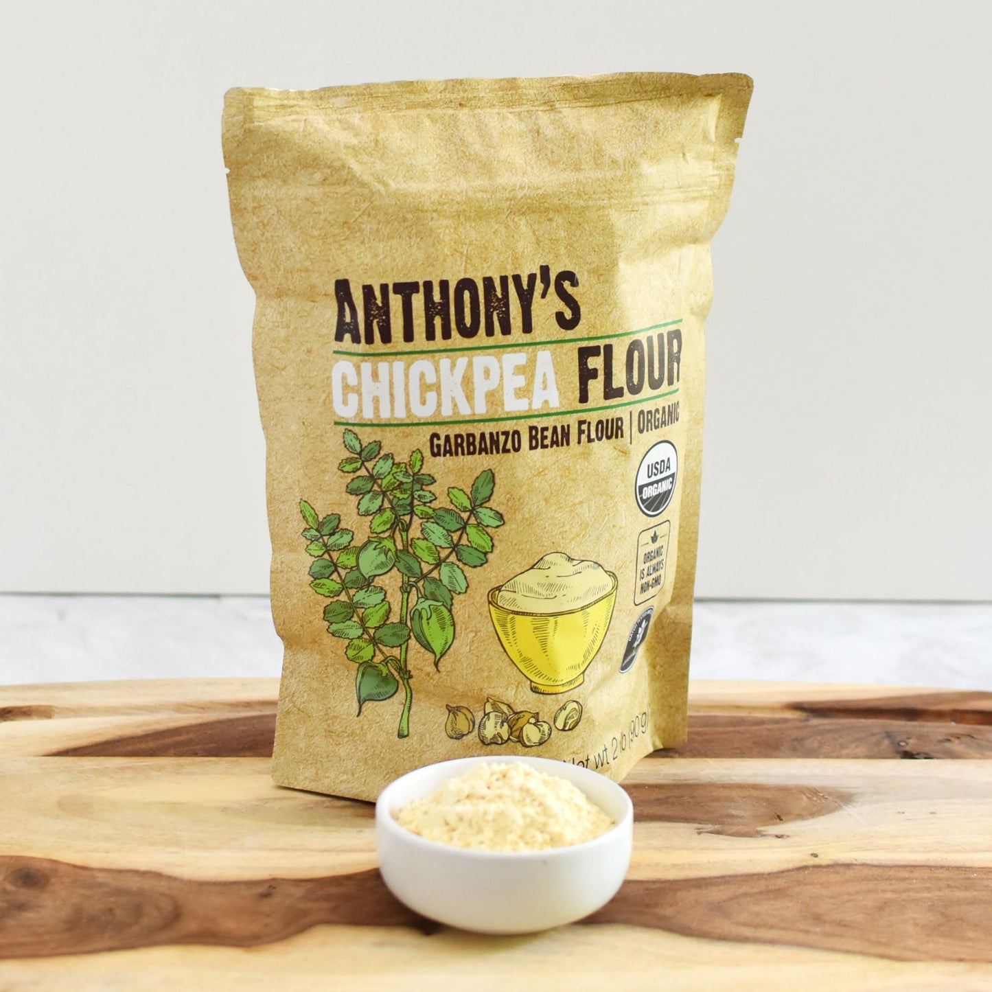 Anthonys Organic Chickpea Flour, Garbanzo Bean Flour, 2 lb, Gluten Free, Non GMO