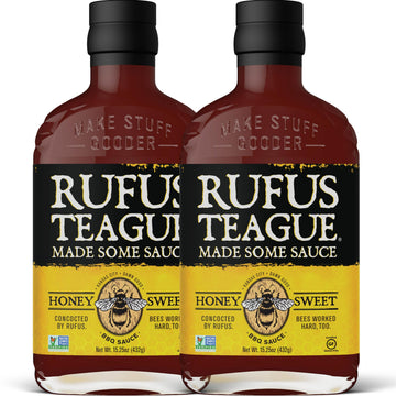 Rufus Teague Honey Sweet BBQ Sauce - Premium Barbecue Sauce - 15.25 oz Bottles - 2 Pack