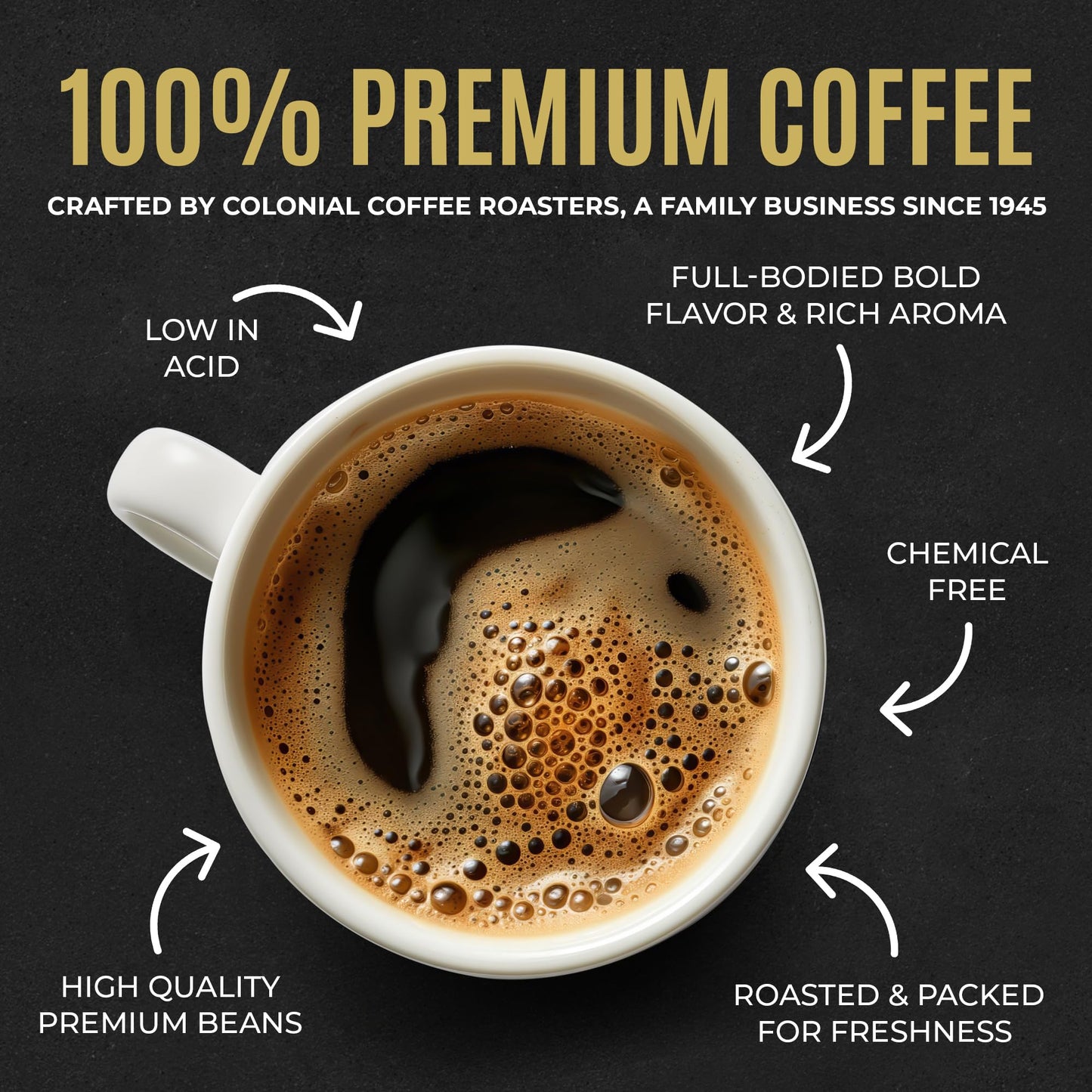 Colonial Coffee 80 Count Single Pot Coffee Packets - 100% Arabica Breakfast Blend Medium Roast | Pre-Measured Frac Packs For 12