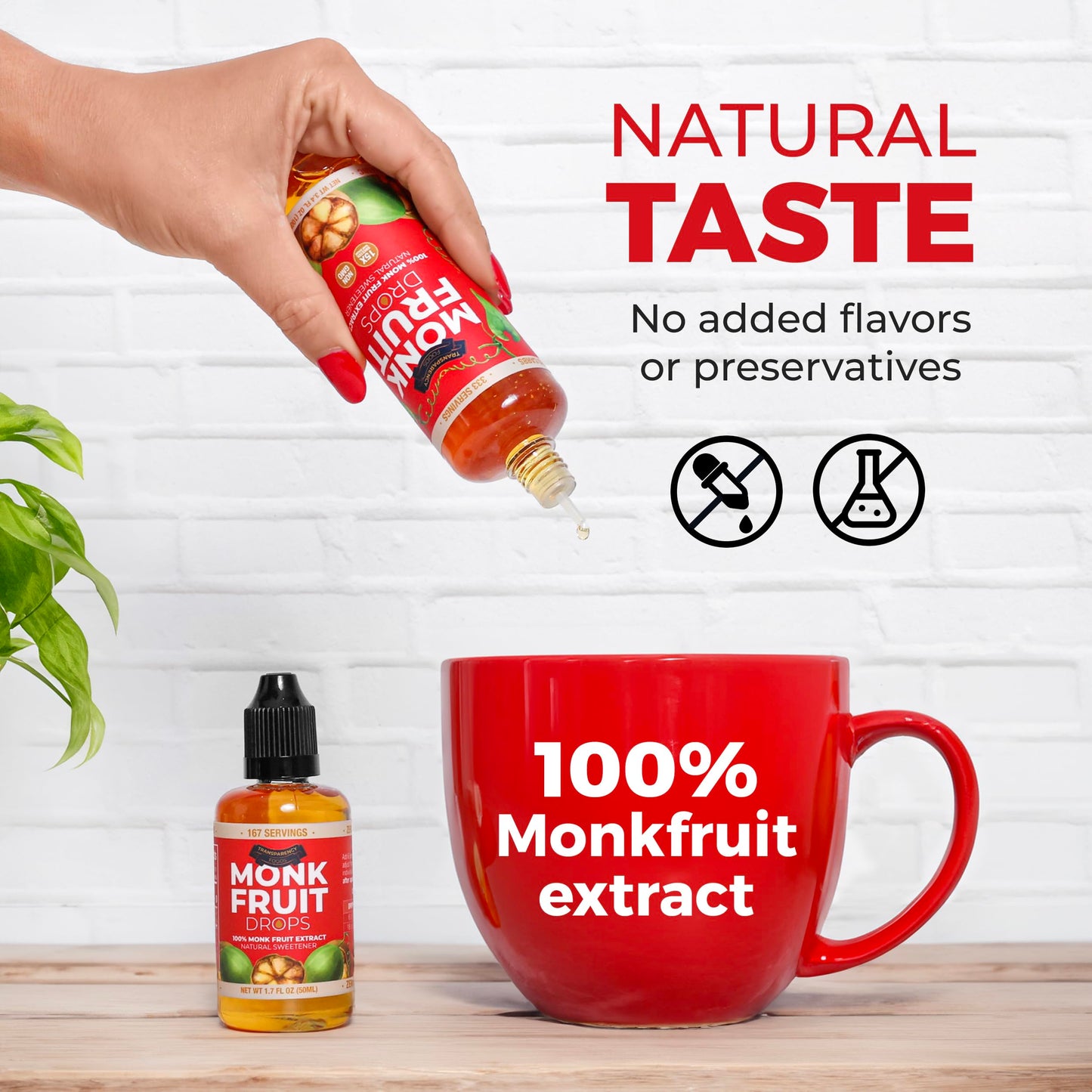 Transparency Foods Monk Fruit Extract Liquid Sweetener, Zero Calories, Non-GMO, 1.7 Fl Oz, 167 Servings
