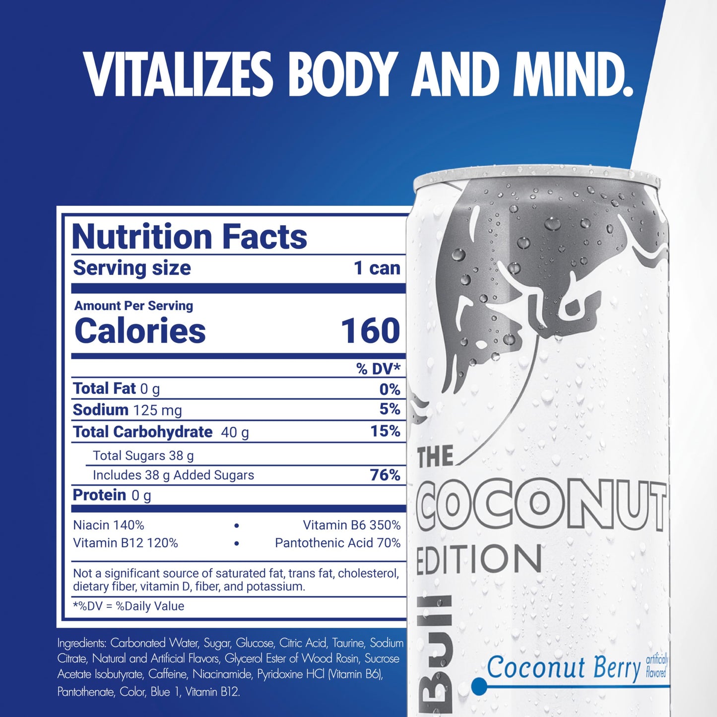 Red Bull Coconut Edition Energy Drink, Coconut Berry, 12 Fl Oz, Pack of 24 Cans, 114mg Caffeine, Taurine & B Vitamins