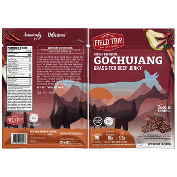 Field Trip Grass Fed Beef Jerky, Healthy Gluten Free Snacks, All Natural, Paleo-Friendly Beef Jerky, High Protein, Low Carb Snac