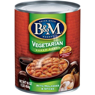 B&M Baked Beans, Vegetarian, 16 Ounce (Pack of 12)