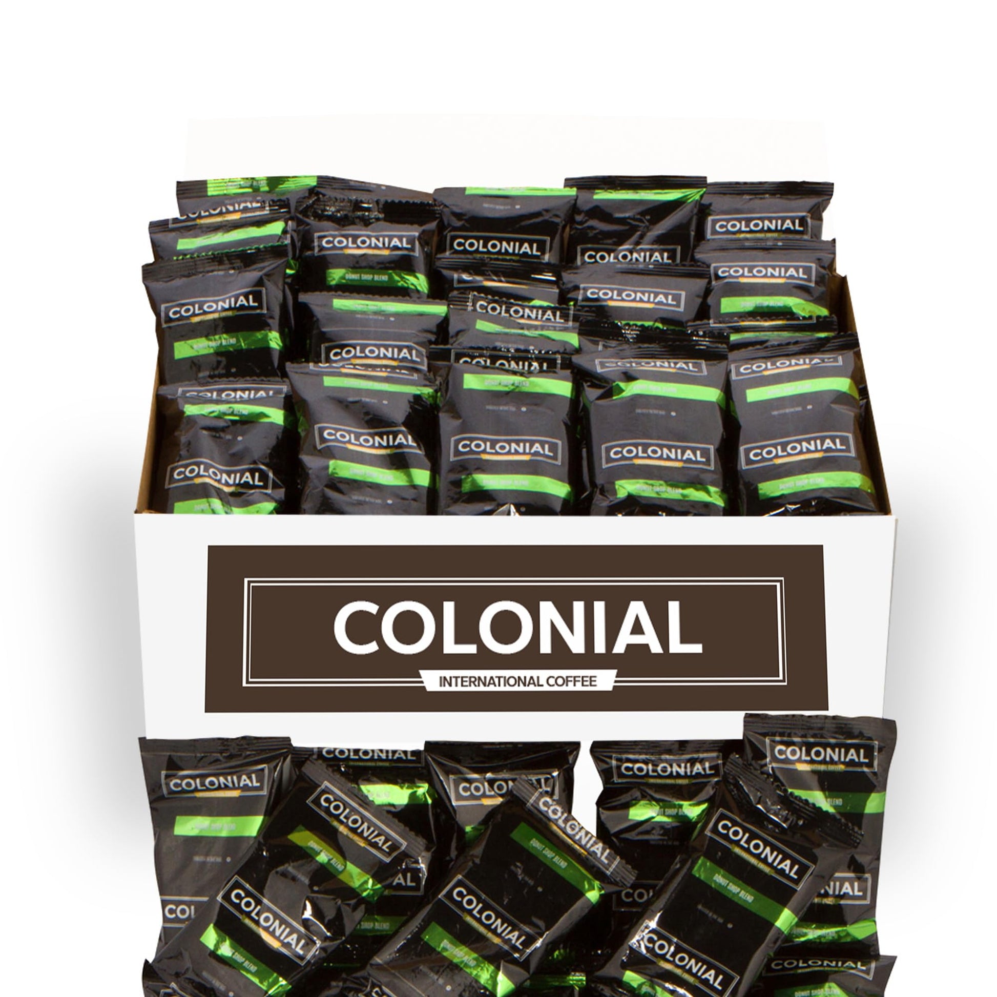 Colonial Coffee Packets  Pre Ground Coffee Packs  Donut Shop Blend  Medium Roast  Bulk Single Pot Bags For Drip Coffee Makers  (2.5 Oz Bags  Pack Of 32)