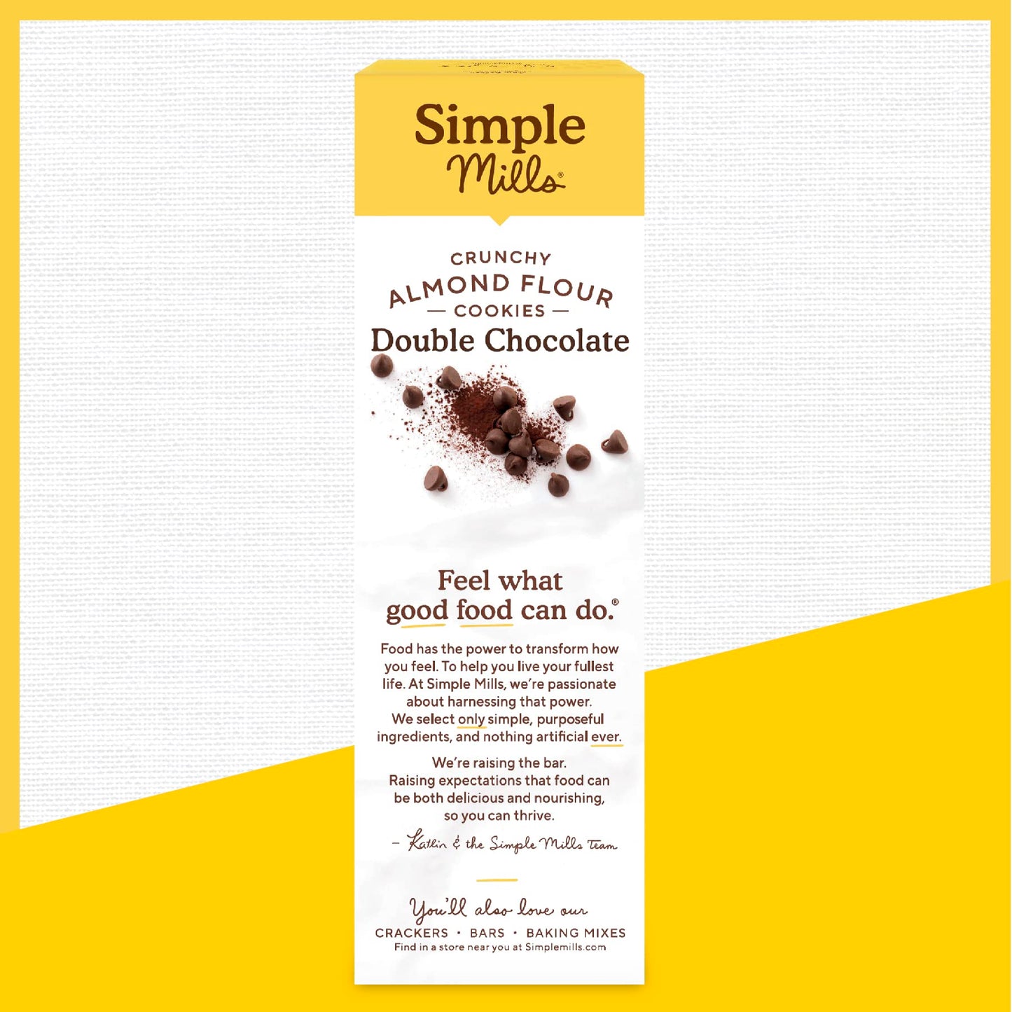 Simple Mills Almond Flour Crunchy Cookies, Double Chocolate Chip - Gluten Free, Vegan, Healthy Snacks, Made With Organic Coconut Oil, 5.5 Ounce (Pack Of 6)
