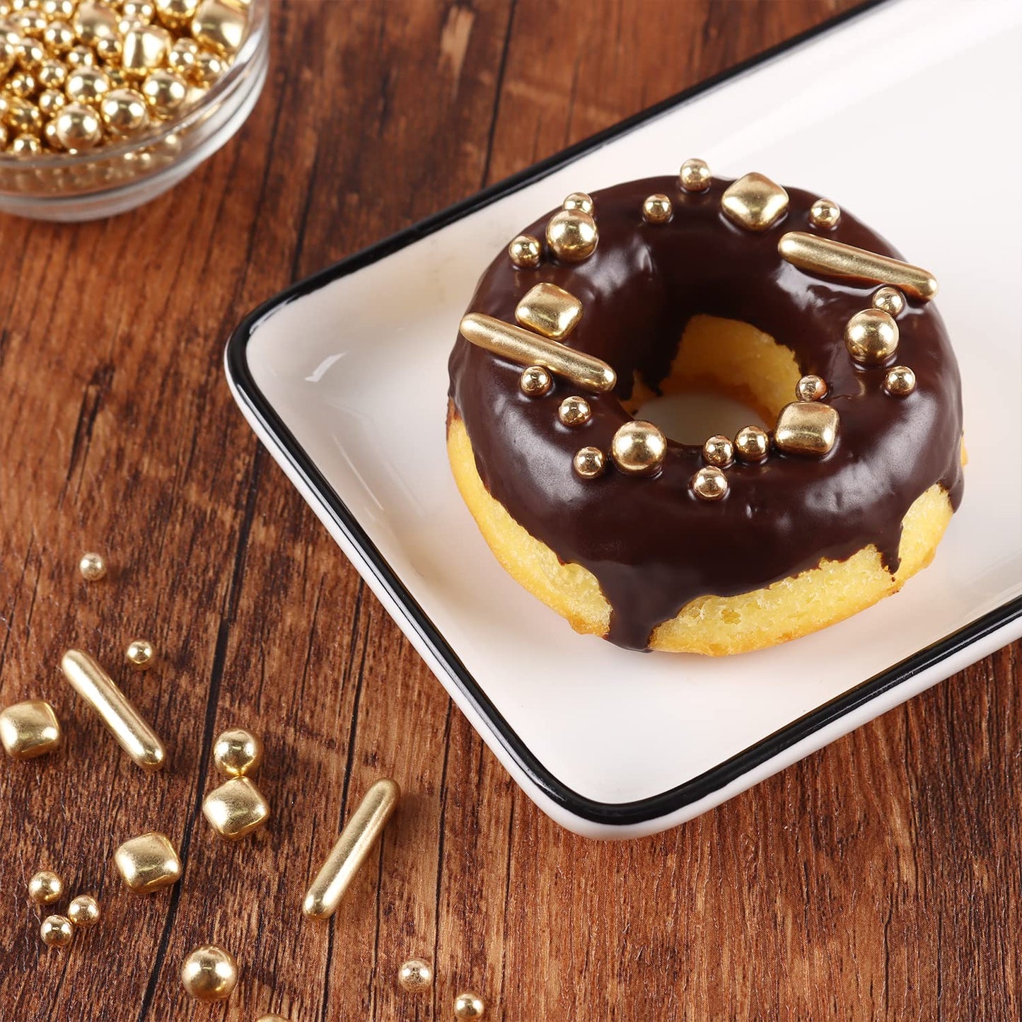 Cobakey Gold Sprinkles for Cake Decorating, Edible 3.5 Ounces, Gold Pearl, Perfect for Cupcakes and Weddings
