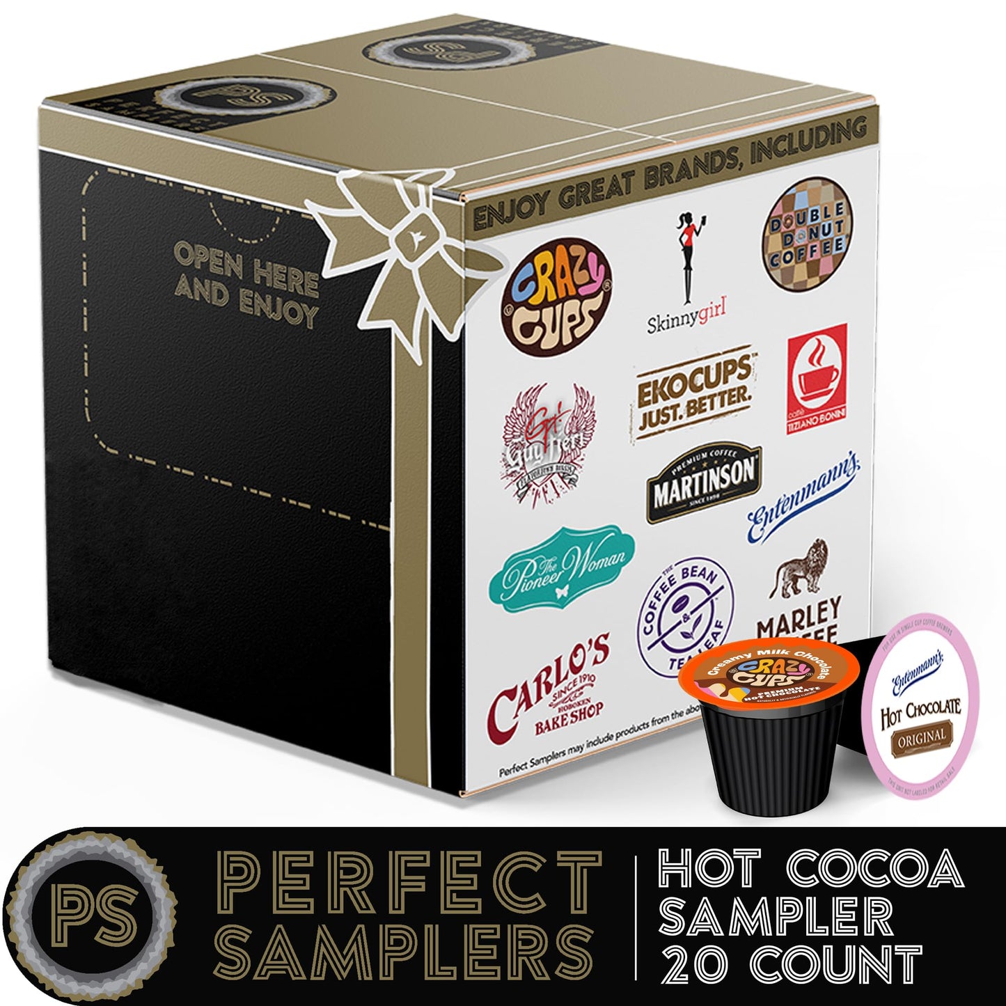 Perfect Samplers Hot Chocolate Pods Variety Pack, 20 Count Single Serve Cups for Keurig