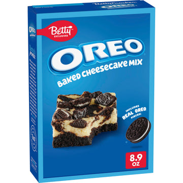Betty Exclusives OREO Baked Cheesecake Mix, Includes Real OREO Cookie Pieces, 8.9 oz