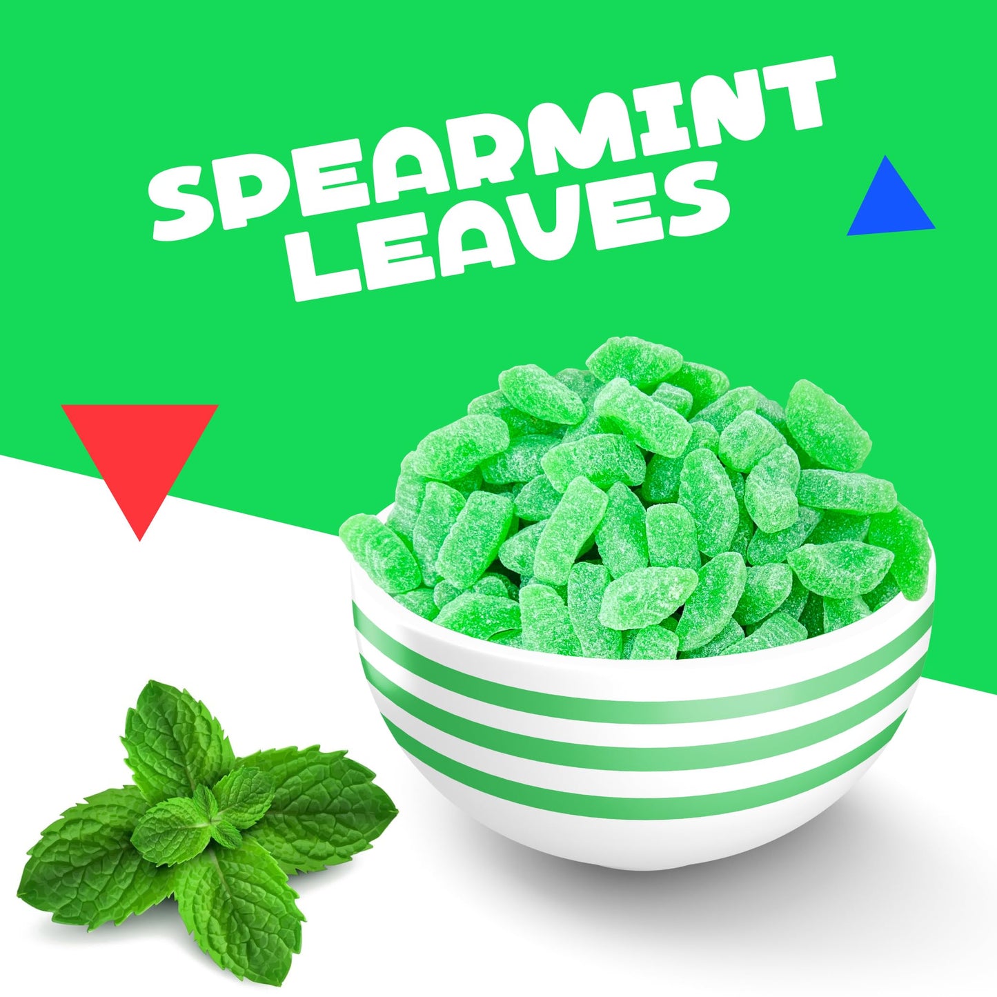 Spearmint Leaves Green Jelly Candy (3 Pound Bag)