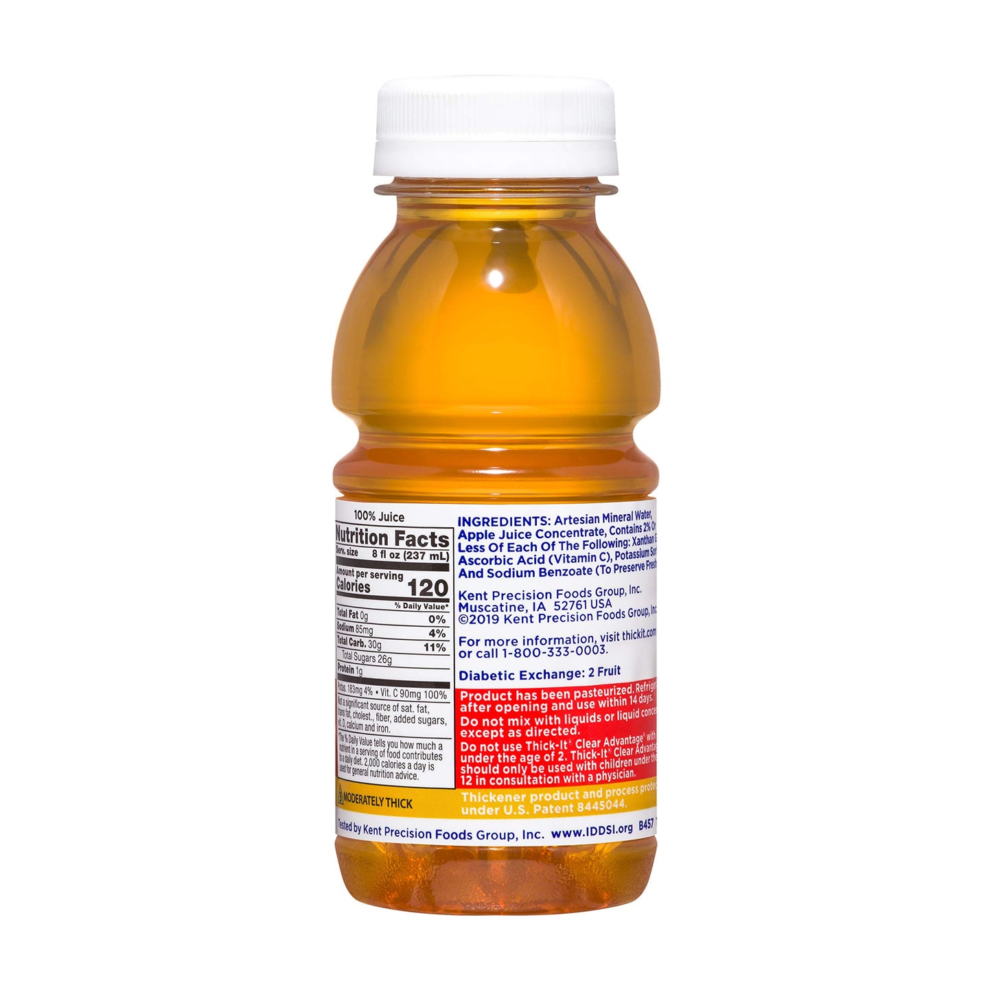 Thick-It Clear Advantage Moderately Thick Apple Juice, Honey Consistency, Ready-to-Drink, Digestible Swallowing Aid, Hydration o