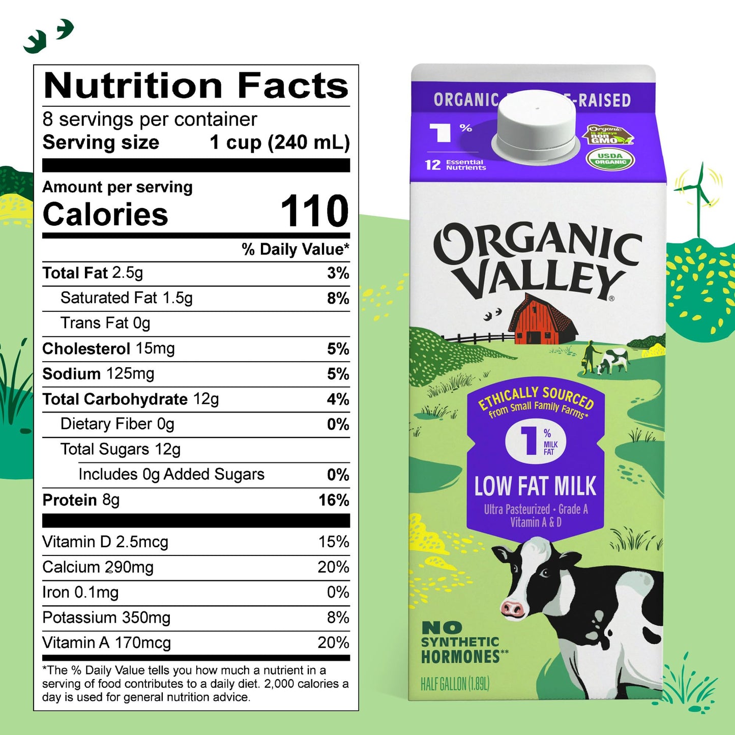 Organic Valley Ultra Pasteurized Lowfat Organic 1% Milk