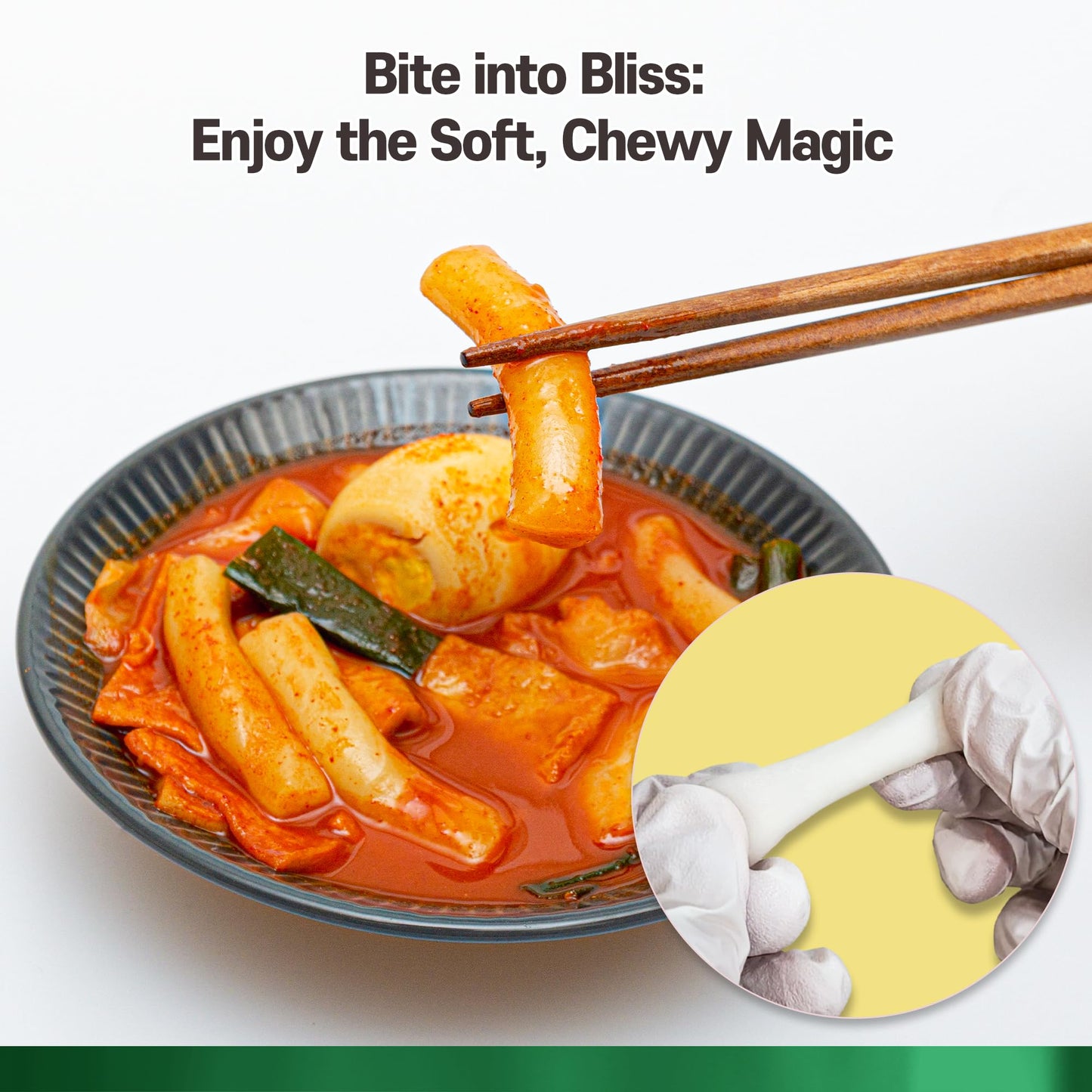 Korean Rice Cakes Tteokbokki Stick - 2 Pack, Vegan, Non-Gmo, Gluten-Free Tteok Pasta - Asian Snacks & Food, Halal Certified, Che