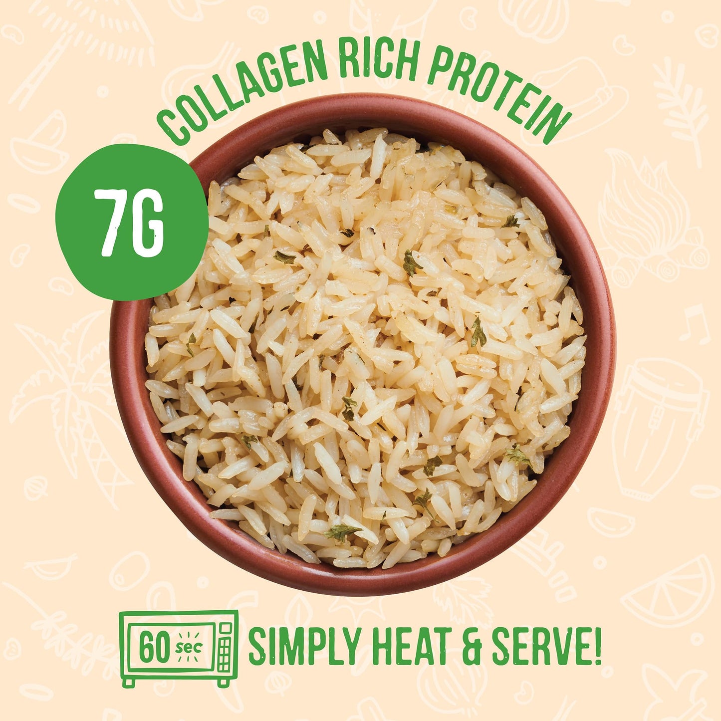 A Dozen Cousins Rice Cooked In Bone Broth Microwaveable Rice Packets | 7G Protein | Contains Collagen (Classic Chicken Broth, 6 Pack)