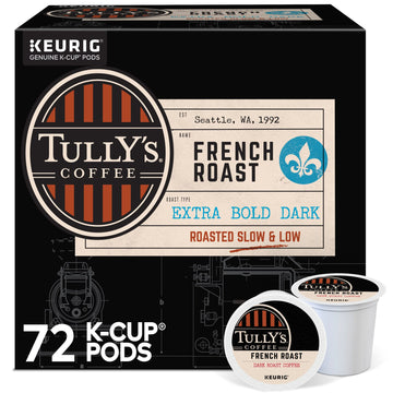 Tully'S Coffee French Roast Keurig Single-Serve K-Cup Pods, Dark Roast Coffee, 72 Count (6 Packs Of 12)