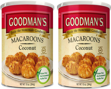 Goodman'S Gluten Free Coconut Macaroons 10Oz (2 Pack), No Cholesterol, Sulfite Free, Lactose Free, Kosher For Passover & Year Ro