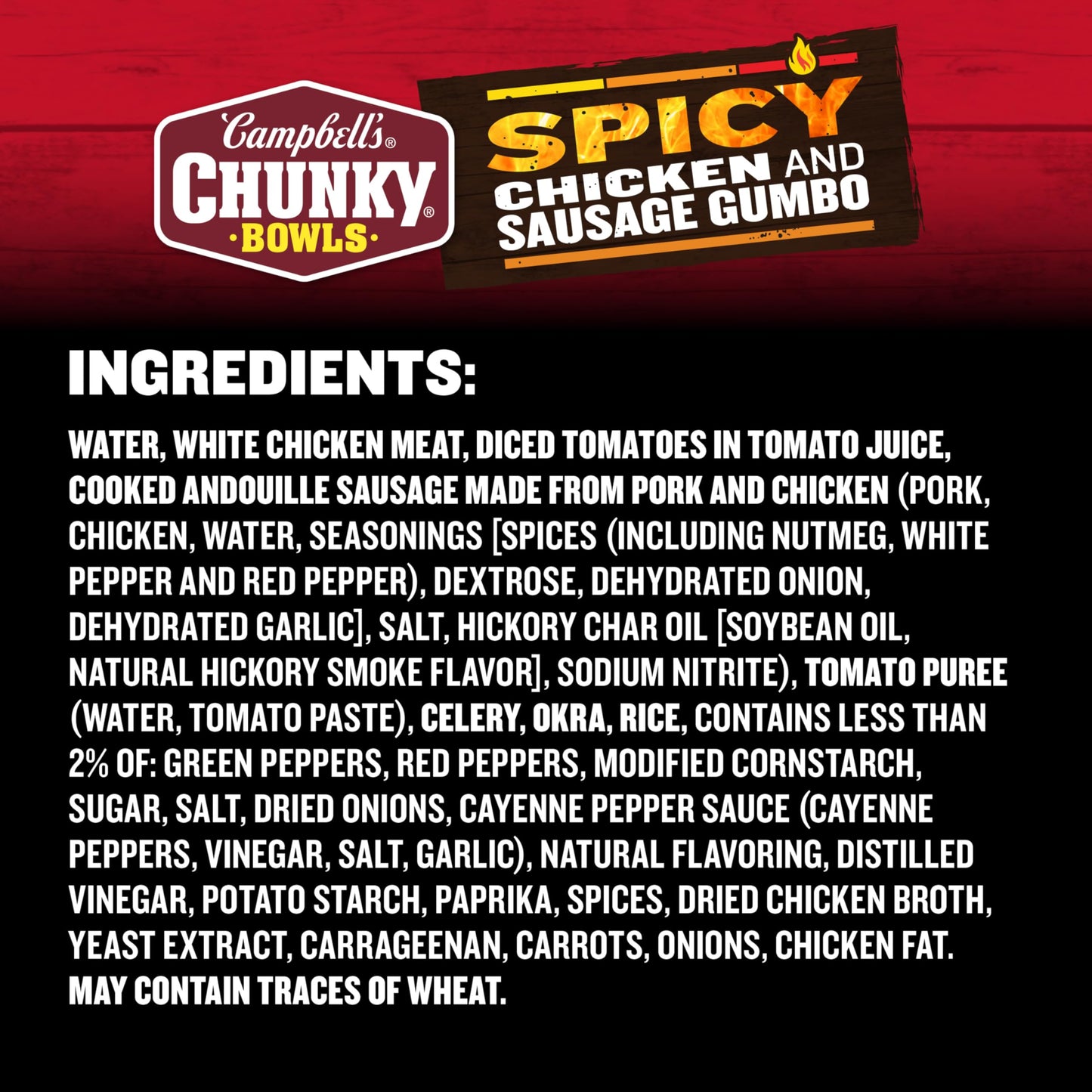Campbells Chunky Soup, Spicy Chicken & Sausage Gumbo Soup, 15.25 oz Microwavable Bowl (Case of 8)