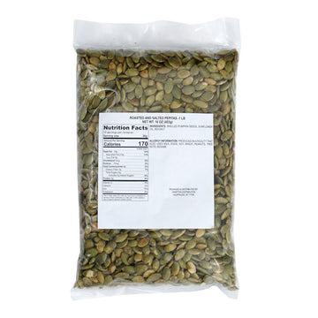 Hampton Distribution Roasted and Salted Pumpkin Seeds, 1 Pound Bag, Pepitas No Shell