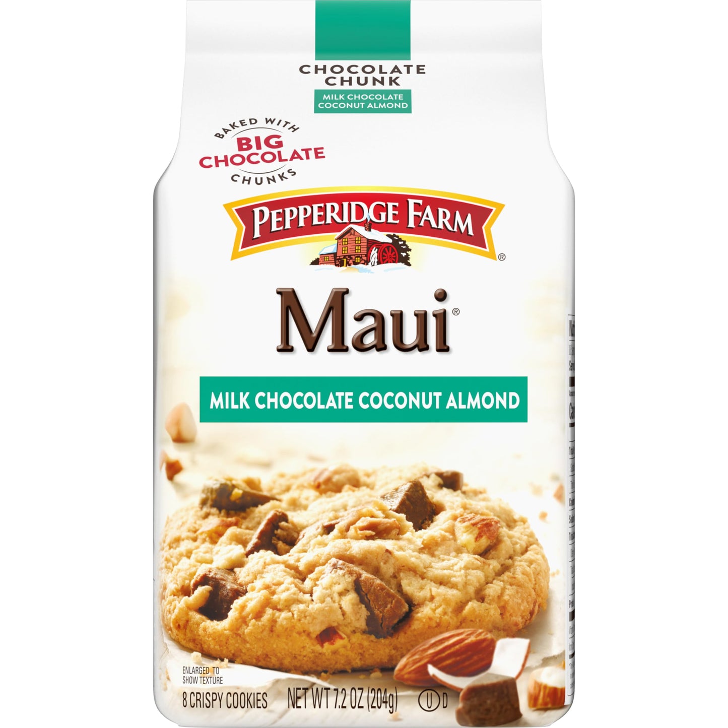 Pepperidge Farm Maui Crispy Milk Chocolate Coconut Almond Cookies, 7.2 oz. Bag