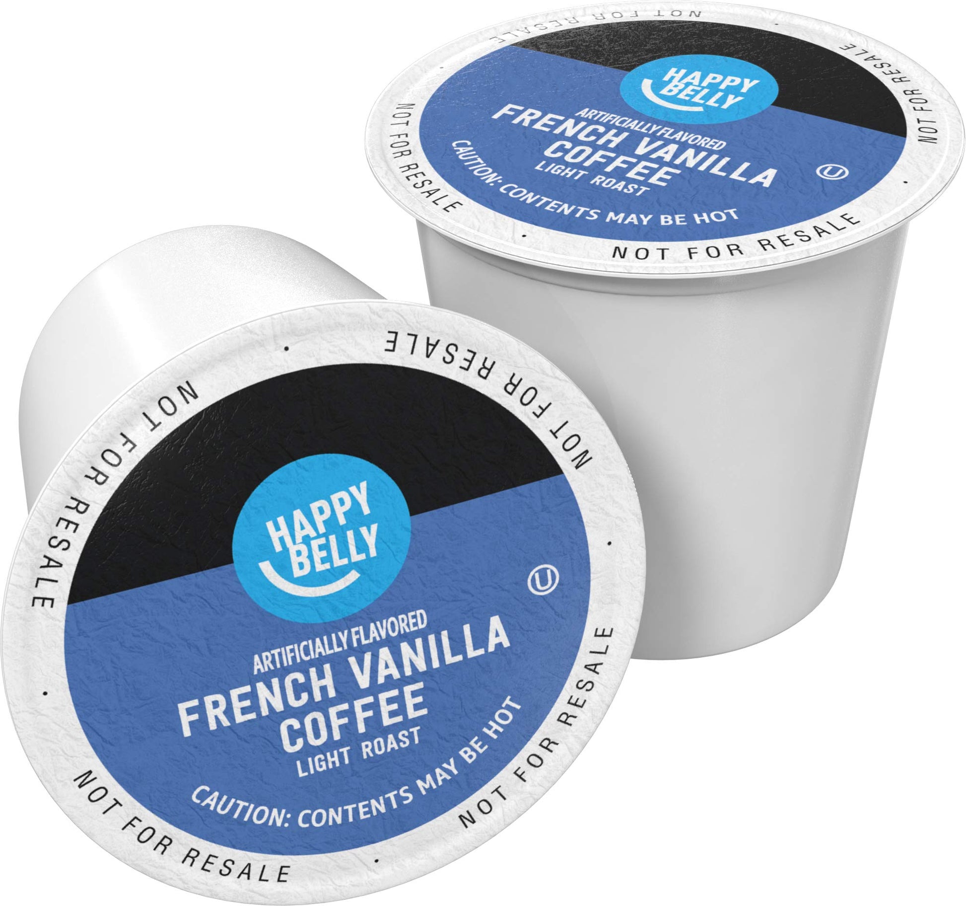 Happy Belly Light Roast Coffee Pods, French Vanilla, Compatible with Keurig 2.0, 100 Count