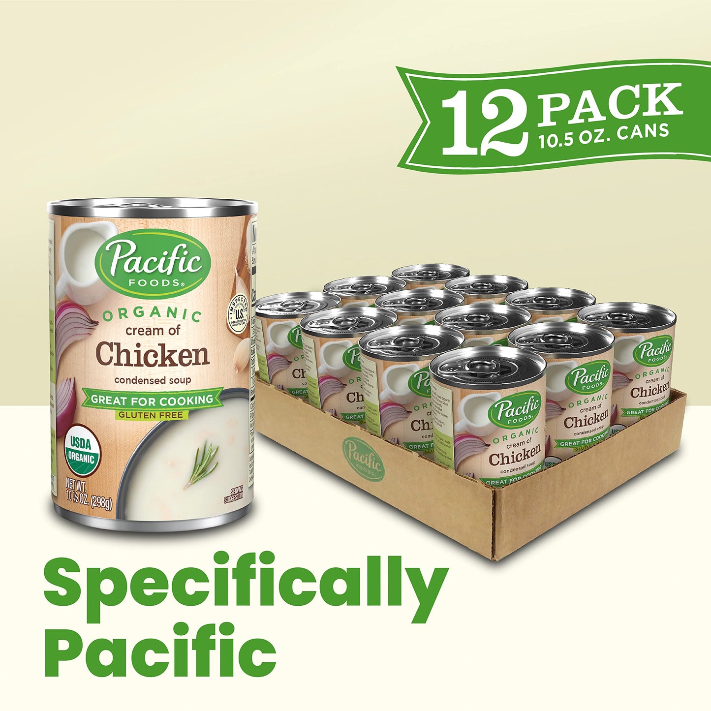 Pacific Foods Organic Cream of Chicken Soup, 10.5 oz Can (Case of 12)
