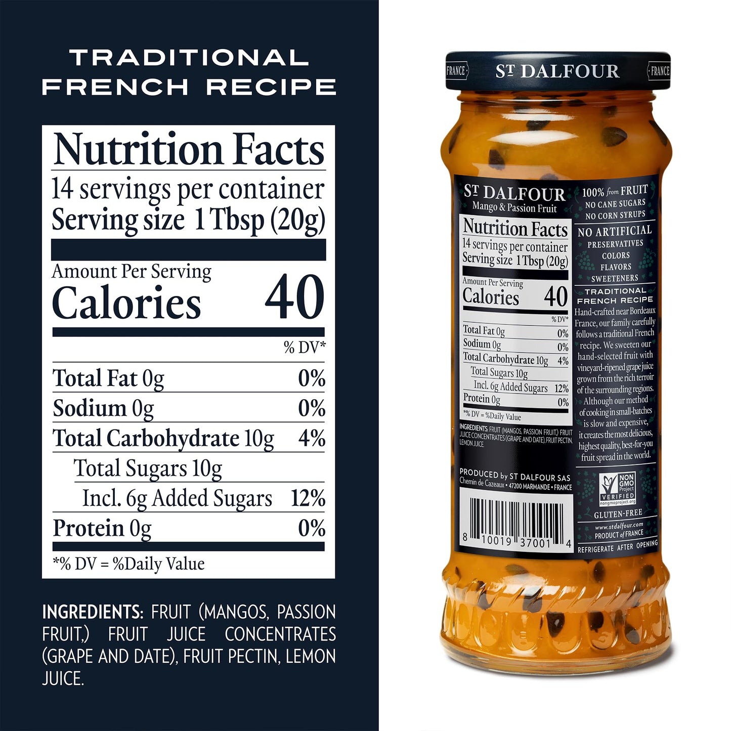 St Dalfour - Consrv Mango Pssn Fruit - Case of 6 - 10 OZ (6x10 OZ)