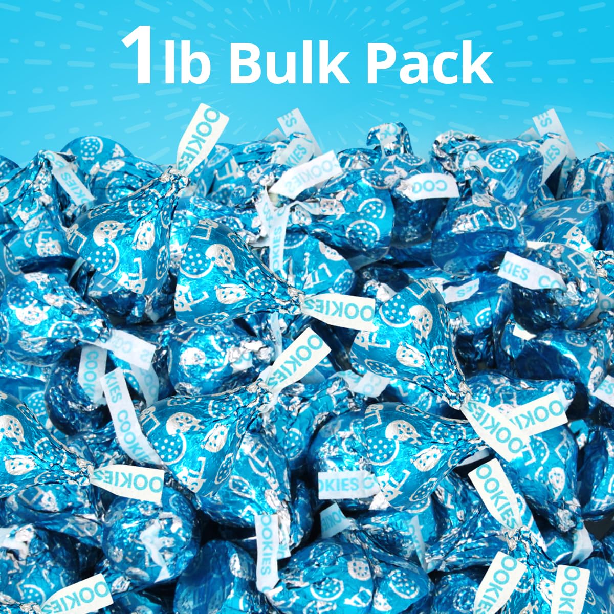 Hershey Cookies & Cream Kisses Bulk Pack 1 Pound (Approx 100 Pieces) Individually Wrapped White Chocolate Cookies N Cream Candie