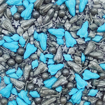 Rockets & Black Pearls Sprinkles Edible Toppers Cake Decorating Mixed Size Cake Decorations Cupcake Toppers Cookie Decorating Pe