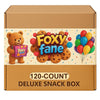 Foxy Fane 120 count Deluxe Snack Box - Ultimate Gift Care Package with Variety Assortment of Crackers, Cookies, Candy, Chips & o