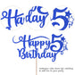Rssta i Birthday Cake Topper - Glitter Number 5, Deep Blue, Paper, 5th Birthday Decoration, Model XM223-deep blue 5th