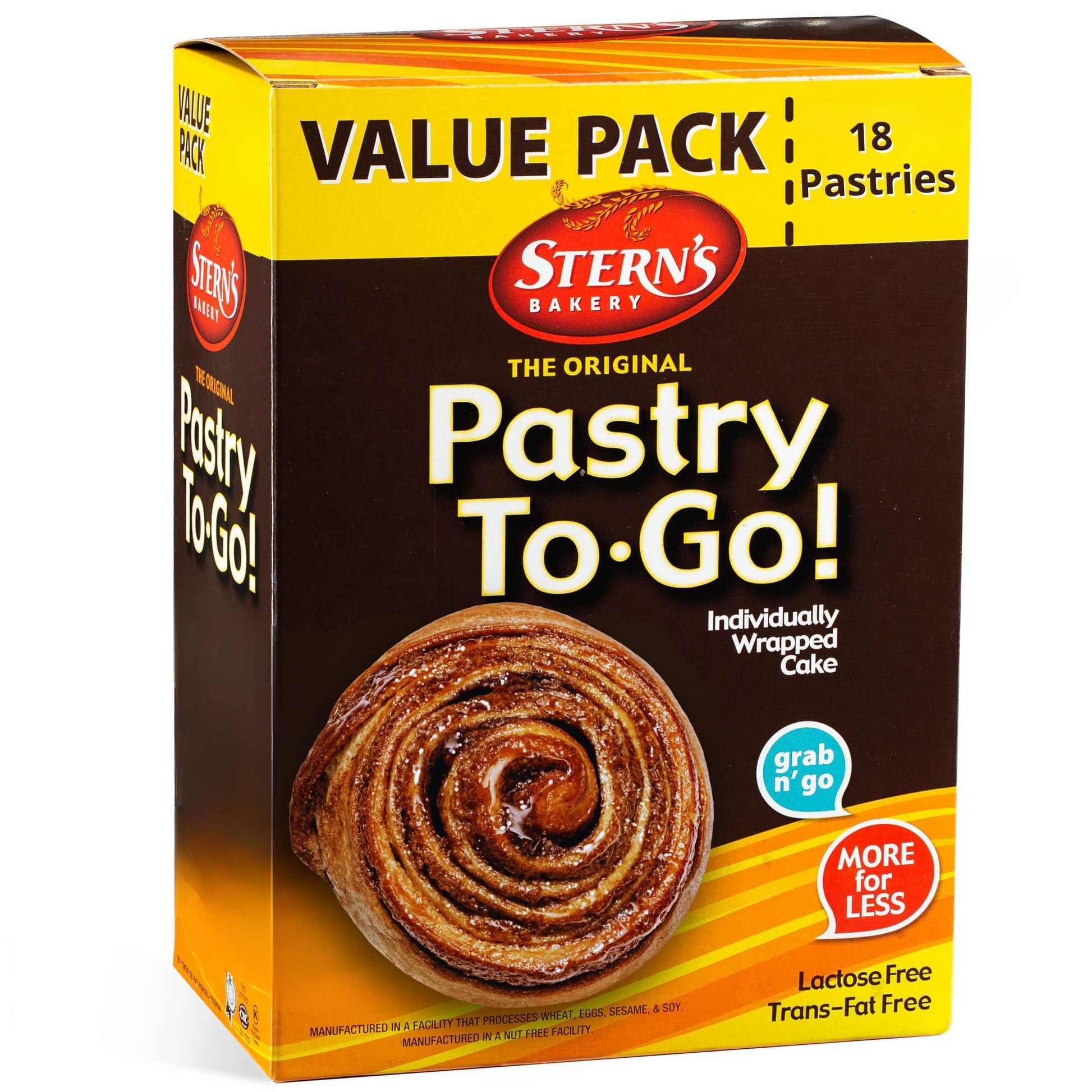 Cinnamon Buns Breakfast Pastry | 18 Pastries Individually Wrapped | Cinnamon Rolls Snack Cakes | Coffee Snacks | On The Go Snack