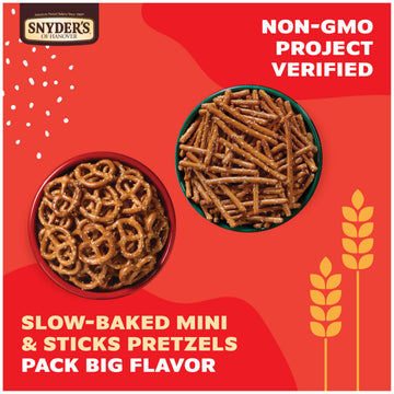 Snyders of Hanover Pretzels, Minis and Sticks 100 Calorie Packs, 20 Ct Variety Pack