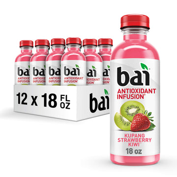 Bai Antioxidant Infused Beverage, Strawberry Kiwi Flavor, 18 fl oz Bottle, Pack of 12