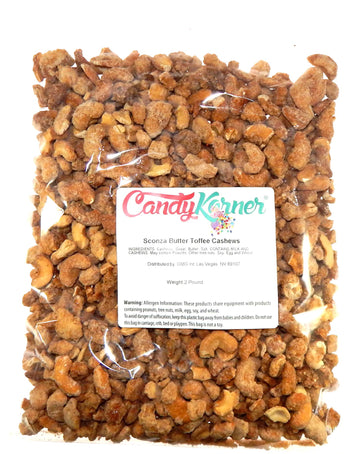 Sconza Butter Toffee Cashews - Cashews Covered In Butter Toffee 2 Pound ( 32 Ounce ) By Candykorner